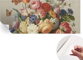 Öntapadós Dekoratív Fotótapéta Hálószobába Virágok és pillangók 250x104 cm