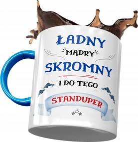 Kék Bögre Standuper Szép Okos Szerény Nyomtatott Fotóval