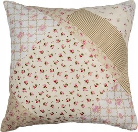 Bézs patchwork párnahuzat apró virágokkal Selma M 40x40 c