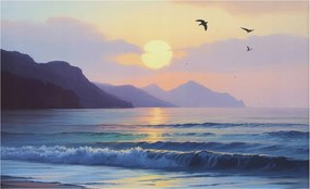 Divatos Flizelin Tapéta Ragasztóval Fali 3D Tengeri nyugat 416x254 Ragasztó