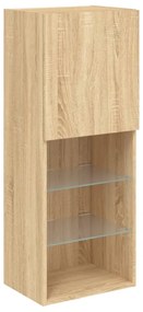 sonoma tölgy színű TV-szekrény LED lámpákkal 40,5 x 30 x 102 cm