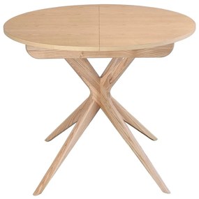 Kőrisfa kerek bővíthető étkezőasztal hosszabbító asztallappal ø 90 cm Jubi – Ragaba