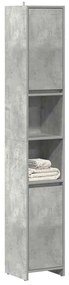 Betonszürke forgácslap fürdőszobaszekrény 30 x 30 x 183,5 cm