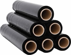 vidaXL stretch fólia 6 pcs fekete 23 μm 50 cm x 300 m