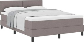 vidaXL Boxrugós ágy matracmal fejtámlával Tópszínű 160 x 200 cm szövet