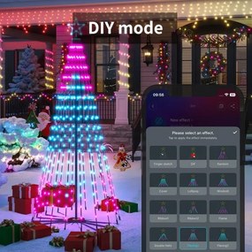 Govee-LED RGBIC karácsonyfa csillaggal LED/15W/230V IP65 1,8m Matter Wi-Fi