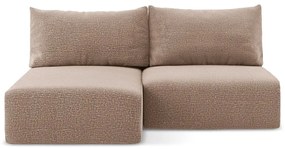 Világosbarna kinyitható-tárolóhelyes sarokkanapé (bal oldali) Kalena – Makamii