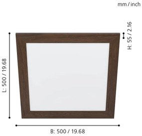 Eglo 99474 - LED mennyezeti lámpa PIGLIONASSO LED/20W/230V 500x500 mm