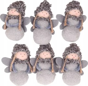 Angyalkák plüss medál szürke 9cm 6db