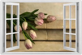 Poszterek 120x80 Rózsaszín tulipán csokor