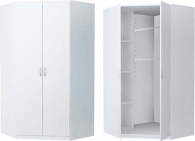 Szekrény sarokszekrény Corner 2D Fehér komód könyvespolc Rob