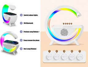 Zaparkorun Bluetooth hangszóró LED lámpával és vezeték nélküli töltővel - BT-2301