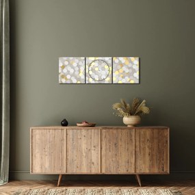 Kép - Arany és fehér hatszögek (órával) (90x30 cm)