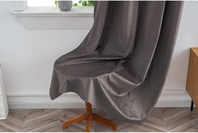 DUNES VELVET sötétítő függöny 140×250 cm, sötétszürke Felfüggesztés: Hullámos sínszalag