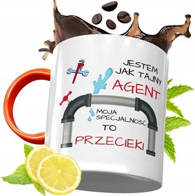 Narancssárga Bögre Vízvezeték Szerelőnek Ajándék fényképes nyomattal