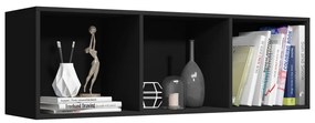 fekete forgácslap könyv-/TV-szekrény 36 x 30 x 114 cm