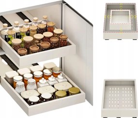 2 Fiókos Kihúzható Állítható teleszkópos polc Konyhaszekrény betét