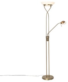 Bronz állólámpa LED-del és fényerőszabályzóval, olvasólámpával - Empoli