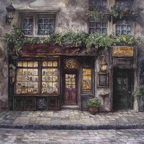 Vászonkép Canvas Város Utca Oldal Mágikus Bolt Ablak 80x80