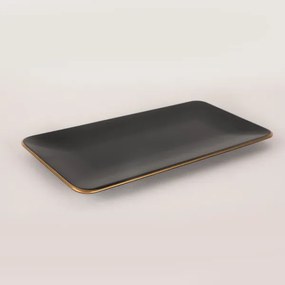 44 részes étkészlet fekete/arany/kőkerámia