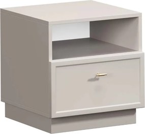 Lorini fiókos éjjeliszekrény 45 cm - kasmír / arany T-bar fogantyúk