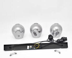 Csillár zsinóron LILI 3xE27/15W/230V fekete/szürke