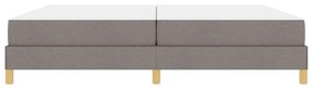 Boxrugós ágy Taupe és Barna 200 x 200 cm Textil és mérnöki fa