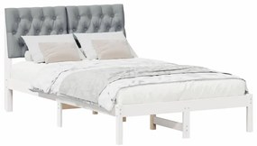 Ágykeret Kárpitozott Fejtámlával fejtámlával Fehér 120 x 190 cm