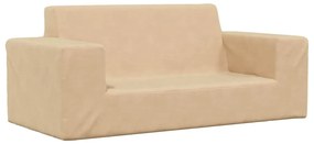 kétszemélyes krémszínű puha plüss gyerekkanapé