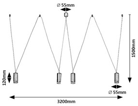 Rabalux 73038 - Csillár zsinóron SENOBIA 4xGU10/5W/230V pók
