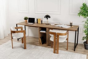 Twin Study Desk - atlanti fenyő/fekete íróasztal