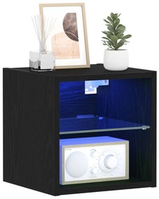 LED TV Szekrény Fekete Tölgy 30x28,5x30 cm Mérnöki Fa