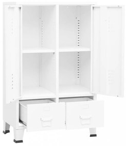 fehér acél ipari stílusú ruhásszekrény 67 x 35 x 107 cm