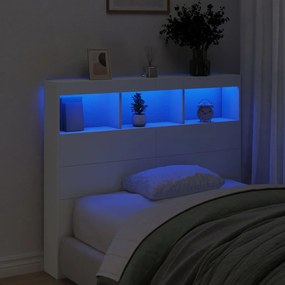 fehér áthidalószekrény LED-világítással 120 x 17 x 102 cm