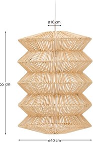 Natúr színű függőlámpa rattan búrával Dakit – Kave Home