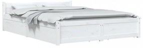 vidaXL fehér ágykeret fiókokkal 120 x 200 cm