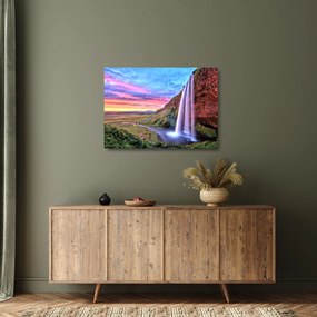 Üveg kép - Seljalandsfoss vízesés (70x50 cm)