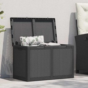 Fekete Pp Rattan Kerti Tárolóláda 180 L