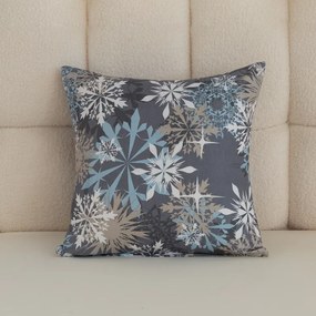 SNOWFLAKE kékesszürke mikroszálas párnahuzat 45x45 cm
