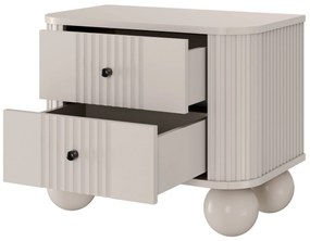 Vesper éjjeliszekrény készlet 56 cm - kasmír / fekete fogantyúk / gömb alakú lábak