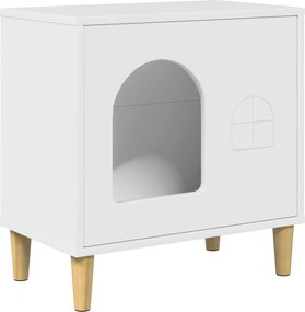 vidaXL Macska Ház Fényes Fehér 51 x 30 x 52 cm Faanyag
