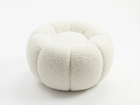 Design fotel BLOOM lábtartóval, krémszínű