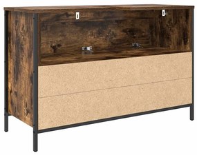 füstös tölgy fürdőszobai mosdószekrény fiókokkal 90x34,5x60 cm