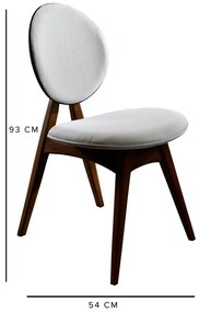 Touch Cream and Walnut étkezőszék szett, 2 db