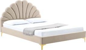 Ágy ágyráccsal, 160x200, bézs Velvet szövet, ISADORA