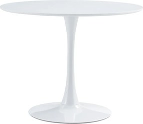 Étkezőasztal, kerek, fehér, matt, átmérő 110 cm, REVENTON NEW