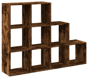 3 szintes füstös tölgy elválasztó könyvespolc 137,5x29x103,5 cm