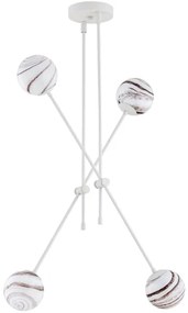 Argon 1841 - Csillár rúdon ABSOS 4xE14/7W/230V alabástrom fehér