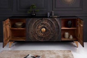 Design komód Venetia 177 cm fekete-arany
