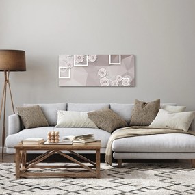Kép bézs virágokkal (120x50 cm)